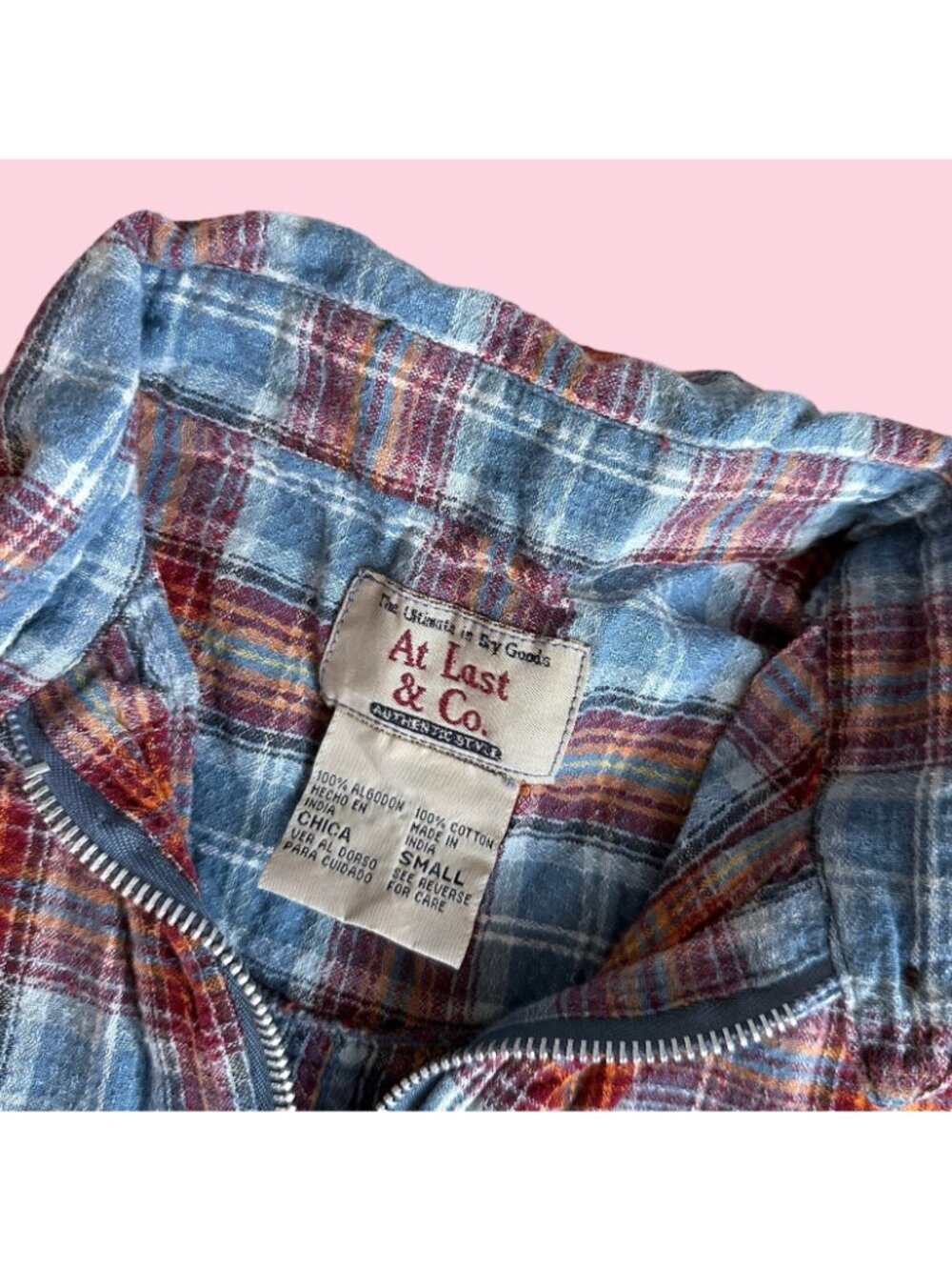 Vintage Womens Fall Plaid Zip Jacket Shirt size small - Picture 3 of 3